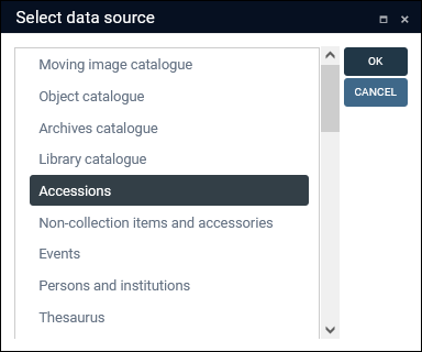 Select data source